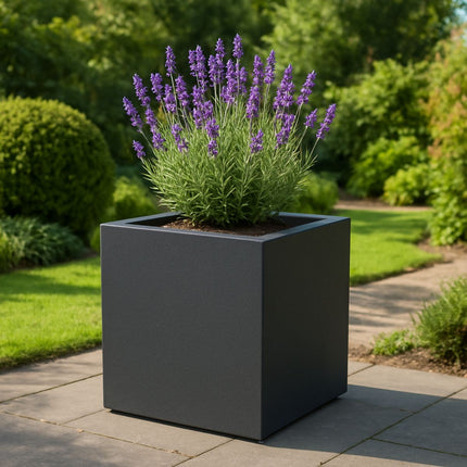 Polyester plantenbak 70x70x70 cm - Zwartgrijs (RAL 7021)