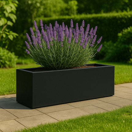 Polyester plantenbak 170x40x40 cm - Gitzwart (RAL 9005)