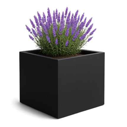 Polyester plantenbak 140x140x140 cm - Gitzwart (RAL 9005)