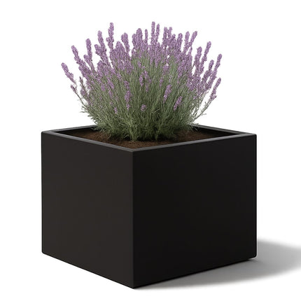 Polyester plantenbak 160x160x100 cm - Gitzwart (RAL 9005)