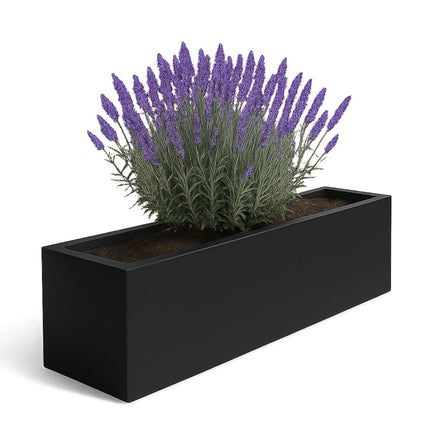 Polyester plantenbak 200x40x40 cm - Gitzwart (RAL 9005)