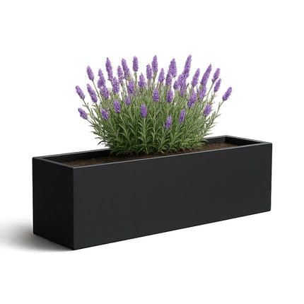 Polyester plantenbak 170x40x40 cm - Gitzwart (RAL 9005)