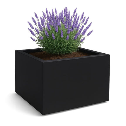 Polyester plantenbak 140x140x100 cm - Gitzwart (RAL 9005)