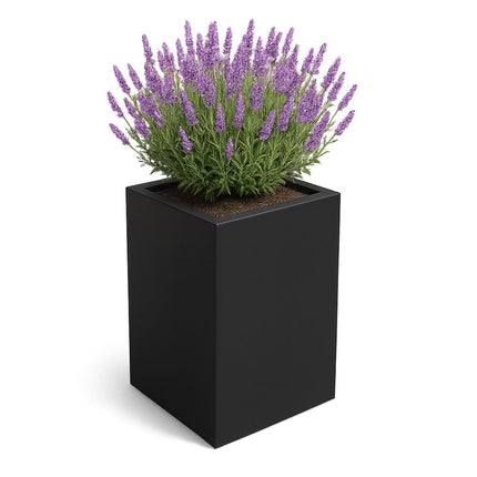 Polyester plantenbak 50x50x80 cm - Gitzwart (RAL 9005)