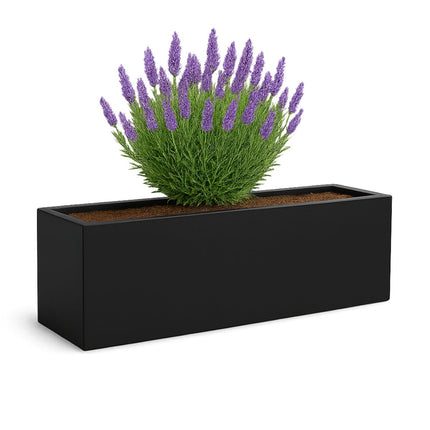 Polyester plantenbak 150x40x40 cm - Gitzwart (RAL 9005)