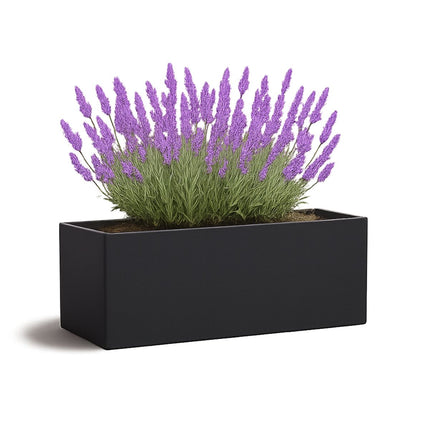 Polyester plantenbak 120x25x35 cm - Gitzwart (RAL 9005)