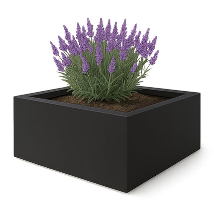 Polyester plantenbak 100x100x40 cm - Gitzwart (RAL 9005)