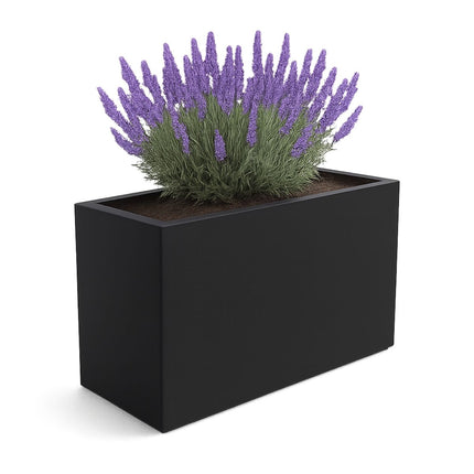 Polyester plantenbak 120x46x80 cm - Gitzwart (RAL 9005)