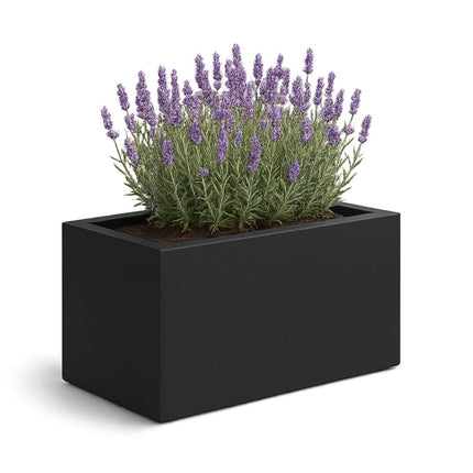 Polyester plantenbak 75x35x40 cm - Gitzwart (RAL 9005)