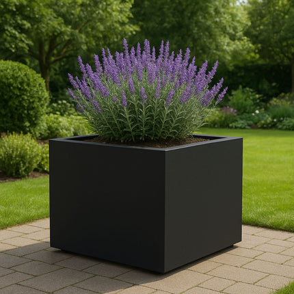 Polyester plantenbak 120x120x80 cm - Gitzwart (RAL 9005)