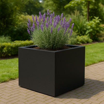 Polyester plantenbak 100x100x60 cm - Gitzwart (RAL 9005)