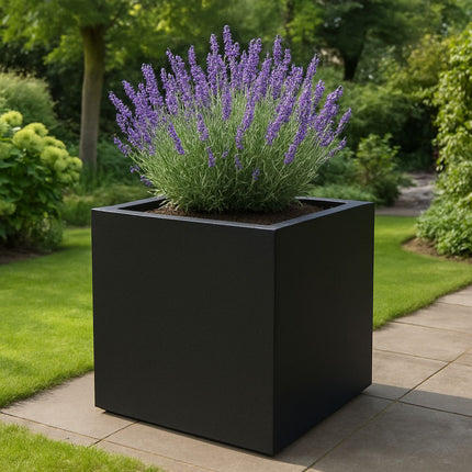 Polyester plantenbak 100x100x80 cm - Gitzwart (RAL 9005)