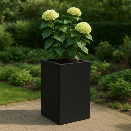 Polyester plantenbak 50x50x80 cm - Gitzwart (RAL 9005)