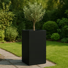 Polyester plantenbak 50x50x120 cm - Gitzwart (RAL 9005)