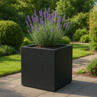 Polyester plantenbak 70x70x70 cm - Gitzwart (RAL 9005)