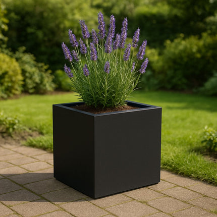 Polyester plantenbak 40x40x40 cm - Gitzwart (RAL 9005)