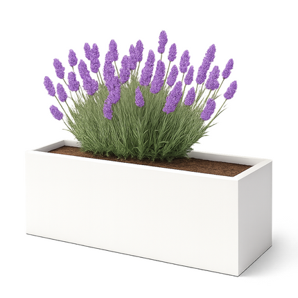 Polyester plantenbak 120x40x40 cm - Zuiver Wit (RAL 9010)