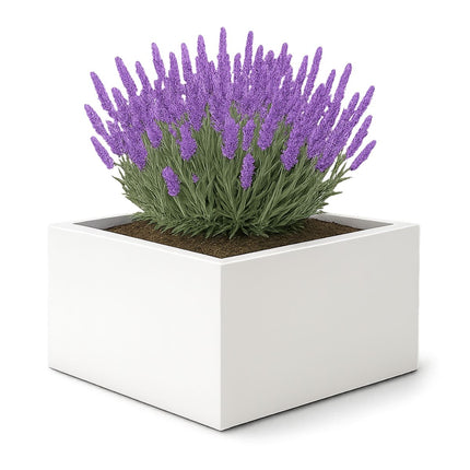 Polyester plantenbak 120x120x60 cm - Zuiver Wit (RAL 9010)