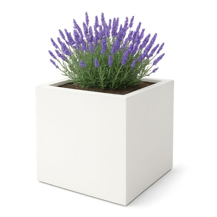 Polyester plantenbak 100x100x80 cm - Zuiver Wit (RAL 9010)