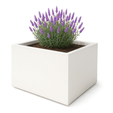 Polyester plantenbak 140x140x80 cm - Zuiver Wit (RAL 9010)