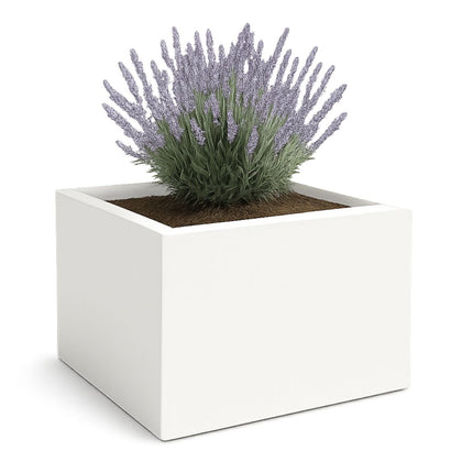 Polyester plantenbak 140x140x100 cm - Zuiver WIt (RAL 9010)
