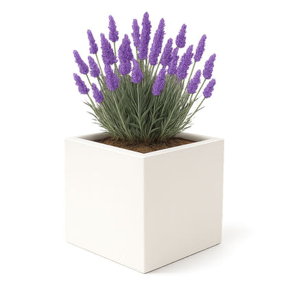 Polyester plantenbak 40x40x40 cm - Zuiver Wit (RAL 9010)