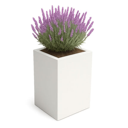 Polyester plantenbak 50x50x80 cm - Zuiver Wit (RAL 9010)