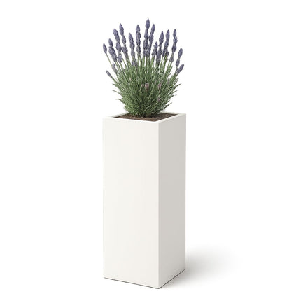 Polyester plantenbak 40x40x120 cm - Zuiver Wit (RAL 9010)