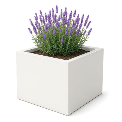 Polyester plantenbak 100x100x60 cm - Zuiver Wit (9010)