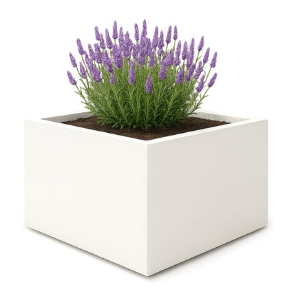 Polyester plantenbak 140x140x60 cm - Zuiver Wit (RAL 9010)