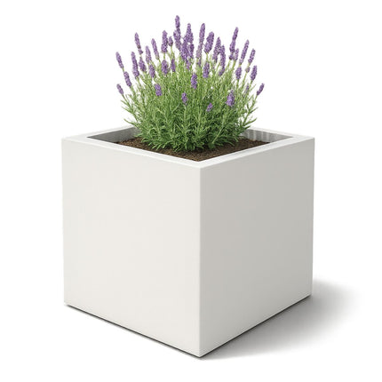 Polyester plantenbak 120x120x120 cm - Zuiver Wit (RAL 9010)