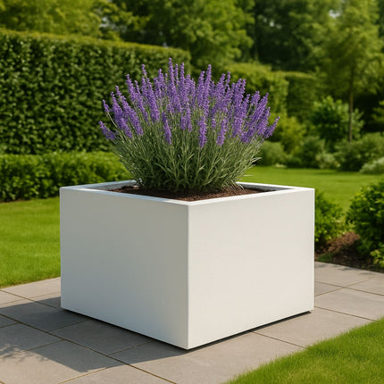 Polyester plantenbak 120x120x60 cm - Zuiver Wit (RAL 9010)