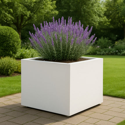 Polyester plantenbak 120x120x80 cm - Zuiver Wit (RAL 9010)