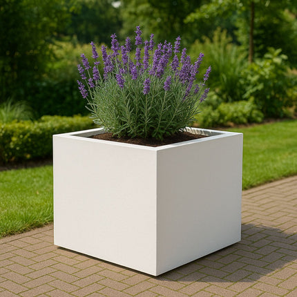 Polyester plantenbak 100x100x60 cm - Zuiver Wit (9010)