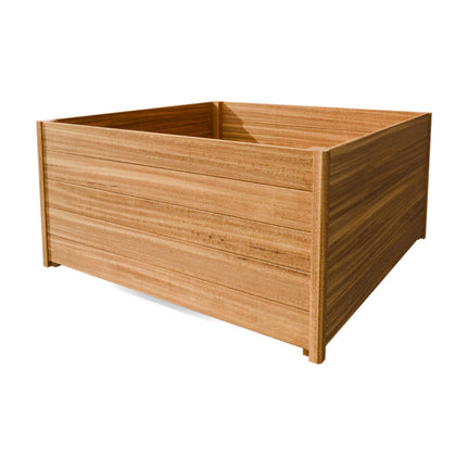 Vierkante Hardhouten plantenbak met poten 140x140x68 cm