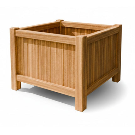 Vierkante Hardhouten plantenbak met poten 80x80x60 cm