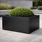 Vierkante aluminium plantenbak 140x140x80 cm - Gitzwart (RAL 9005)