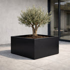 Vierkante aluminium plantenbak 100x100x60 cm - Gitzwart (RAL 9005)
