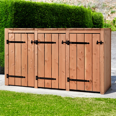 Cubrecontenedor de madera de Douglas 3x 240 liter 205x88x119cm