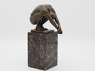 Bronzen beeld Duiker op marmer sokkel 24x8x13cm - Doika - Bronzen beeld - Doika - 5410807912232 - AN1223BR-B