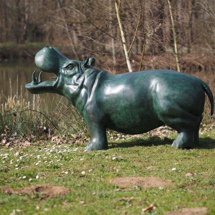 Bronzen beeld Groot Nijlpaard (fontein) 105x60x170cm - Doika - Bronzen beeld - Doika - 5410807003497 - B349