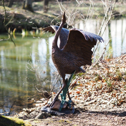 Bronzen beeld Reiger (fontein) 130x47x127cm - Doika - Bronzen beeld - Doika - 5410807010228 - B1022