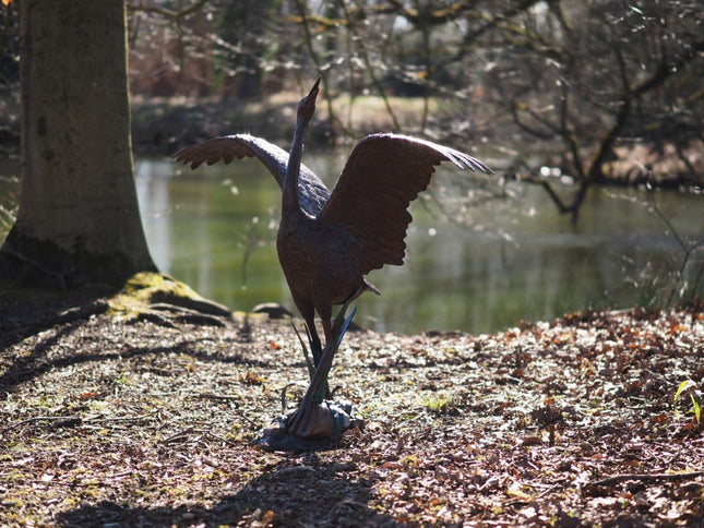Bronzen beeld Reiger (fontein) 130x47x127cm - Doika - Bronzen beeld - Doika - 5410807010228 - B1022