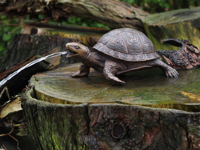Bronzen beeld Schildpad fontein 14x26x34cm - Doika - Bronzen beeld - Doika - 5410807033920 - AN3392BR-B-F