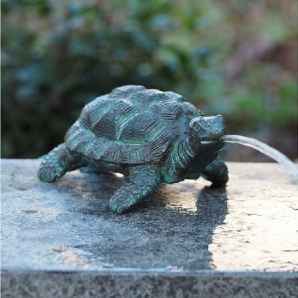 Bronzen beeld Schildpad fontein 7x10x17cm - Doika - Bronzen beeld - Doika - 5410807011577 - AN1157BR-V-F