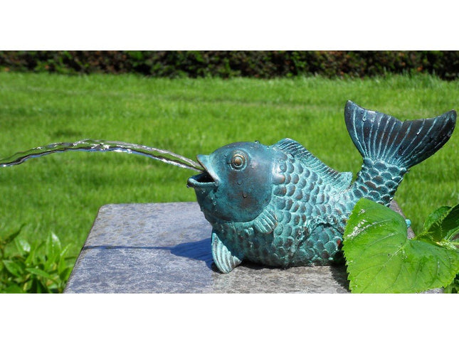Bronzen beeld Vis fontein 11x6x18cm - Doika - Bronzen beeld - Doika - 5410807011409 - AN1140BR-V-F