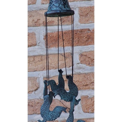 Bronzen Windgong met hanen 30x9x9cm - Doika - Windgong - Doika - 5410807100998 - WC0099BR-V