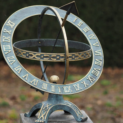 Bronzen Zonnewijzer 42 cm. Draaiende ring 42x40x50cm - Doika - Zonnewijzer - Doika - 5410807001844 - GA0184BR-V