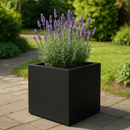 GARDRA Polyester plantenbak 50x50x50 cm - Gitzwart (RAL 9005) - Doika - Plantenbak - GARDRA -  - DOIKA-Ap-2-9005-RAL-9005