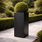 Hoge aluminium plantenbak 50x50x100 cm - Gitzwart (RAL 9005)